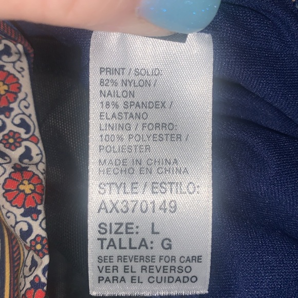 Alex Marie Boho 2 Piece Swim Top Only Navy Blue Women’s Sz Large - Picture 11 of 11